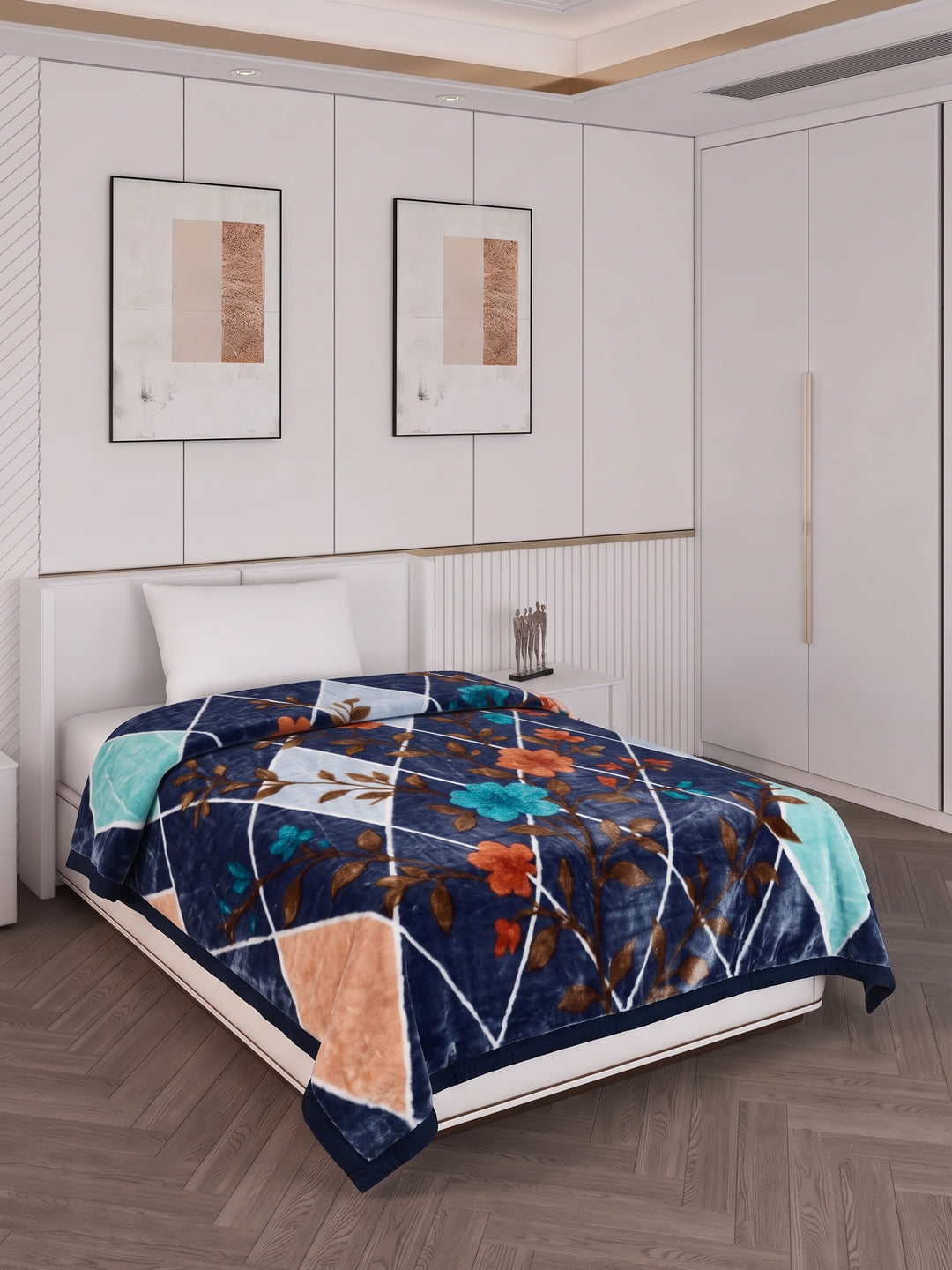 Printed Single Bed 2 Ply 890 GSM Blanket for Winter (Lavish), Weight 3.15 kg