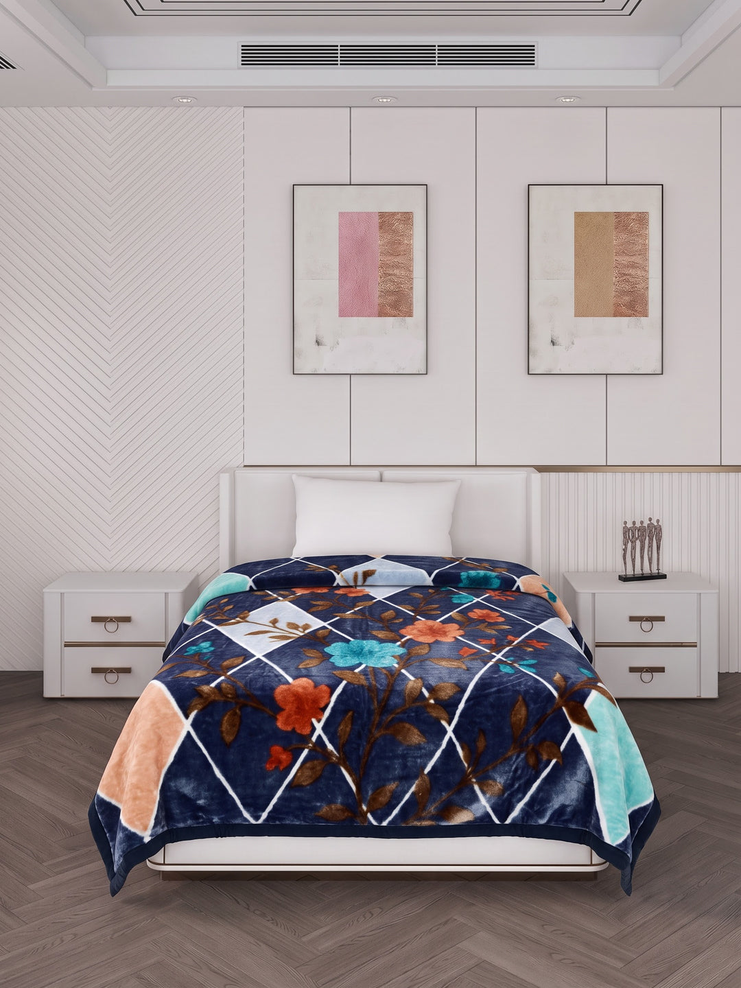 Printed Single Bed 2 Ply 890 GSM Blanket for Winter (Lavish), Weight 3.15 kg