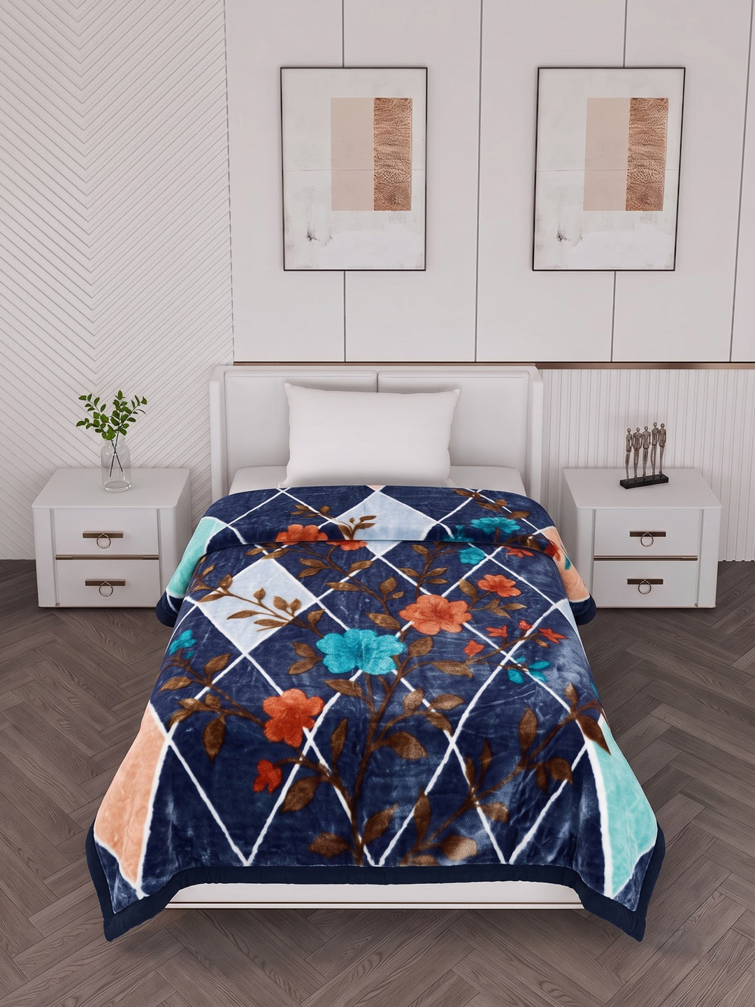 Printed Single Bed 2 Ply 890 GSM Blanket for Winter (Lavish), Weight 3.15 kg