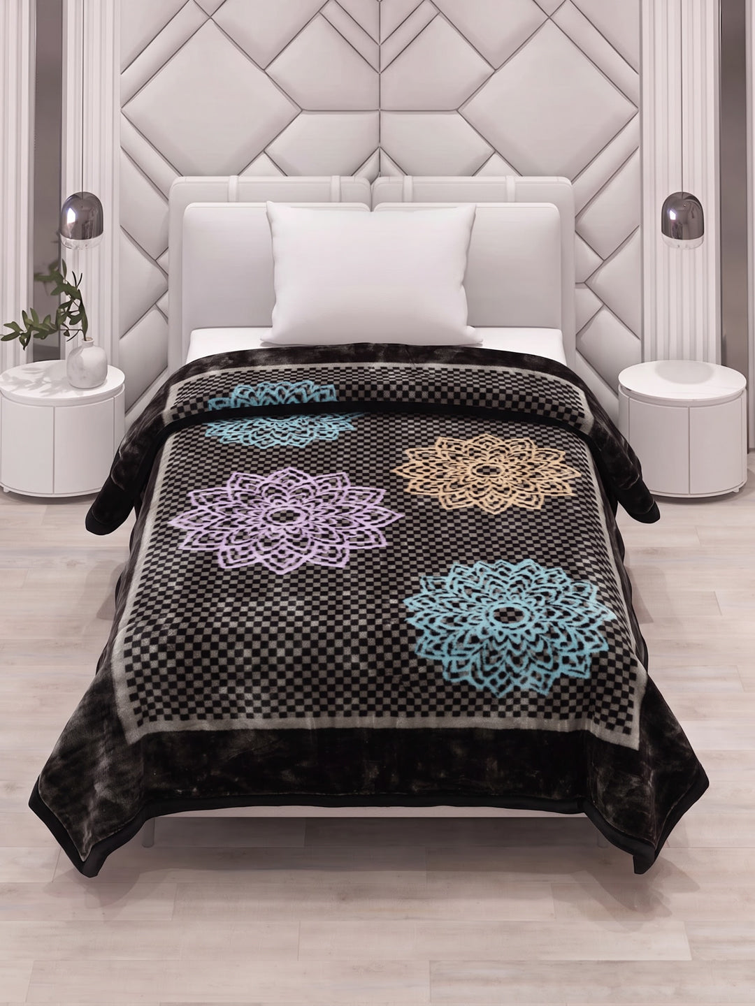 Printed Single Bed 2 Ply 890 GSM Blanket for Winter (Lavish), Weight 3.15 kg
