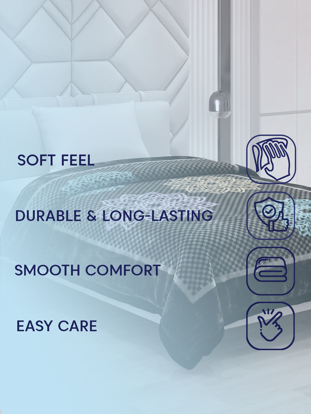 Printed Single Bed 2 Ply 890 GSM Blanket for Winter (Lavish), Weight 3.15 kg