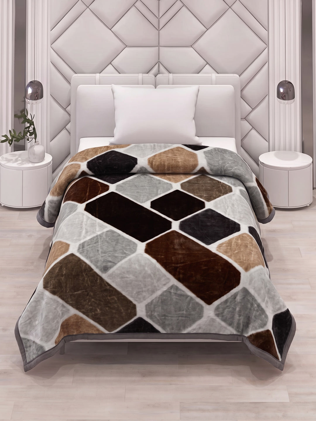 Printed Single Bed 2 Ply 890 GSM Blanket for Winter (Lavish), Weight 3.15 kg