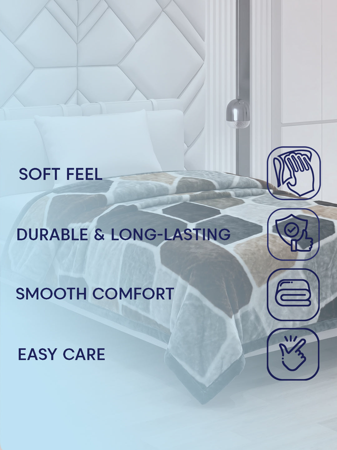 Printed Single Bed 2 Ply 890 GSM Blanket for Winter (Lavish), Weight 3.15 kg