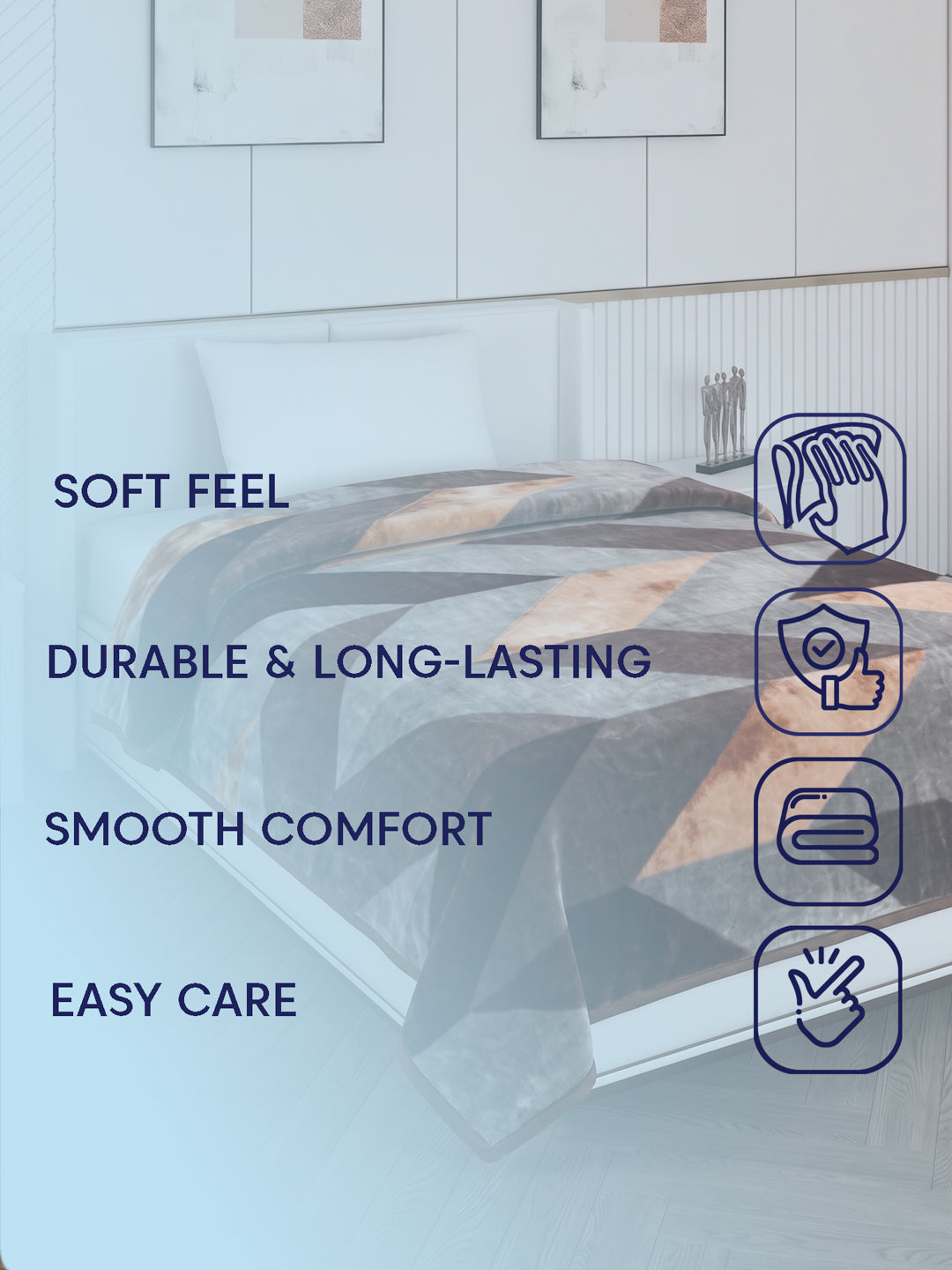 Printed Single Bed 2 Ply 890 GSM Blanket for Winter (Lavish), Weight 3.15 kg