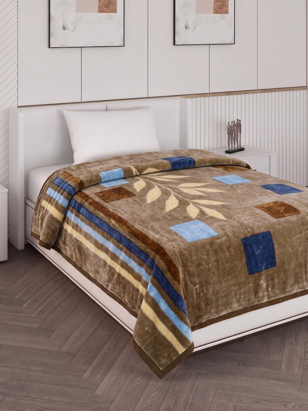 Printed Single Bed 2 Ply 890 GSM Blanket for Winter (Lavish), Weight 3.15 kg