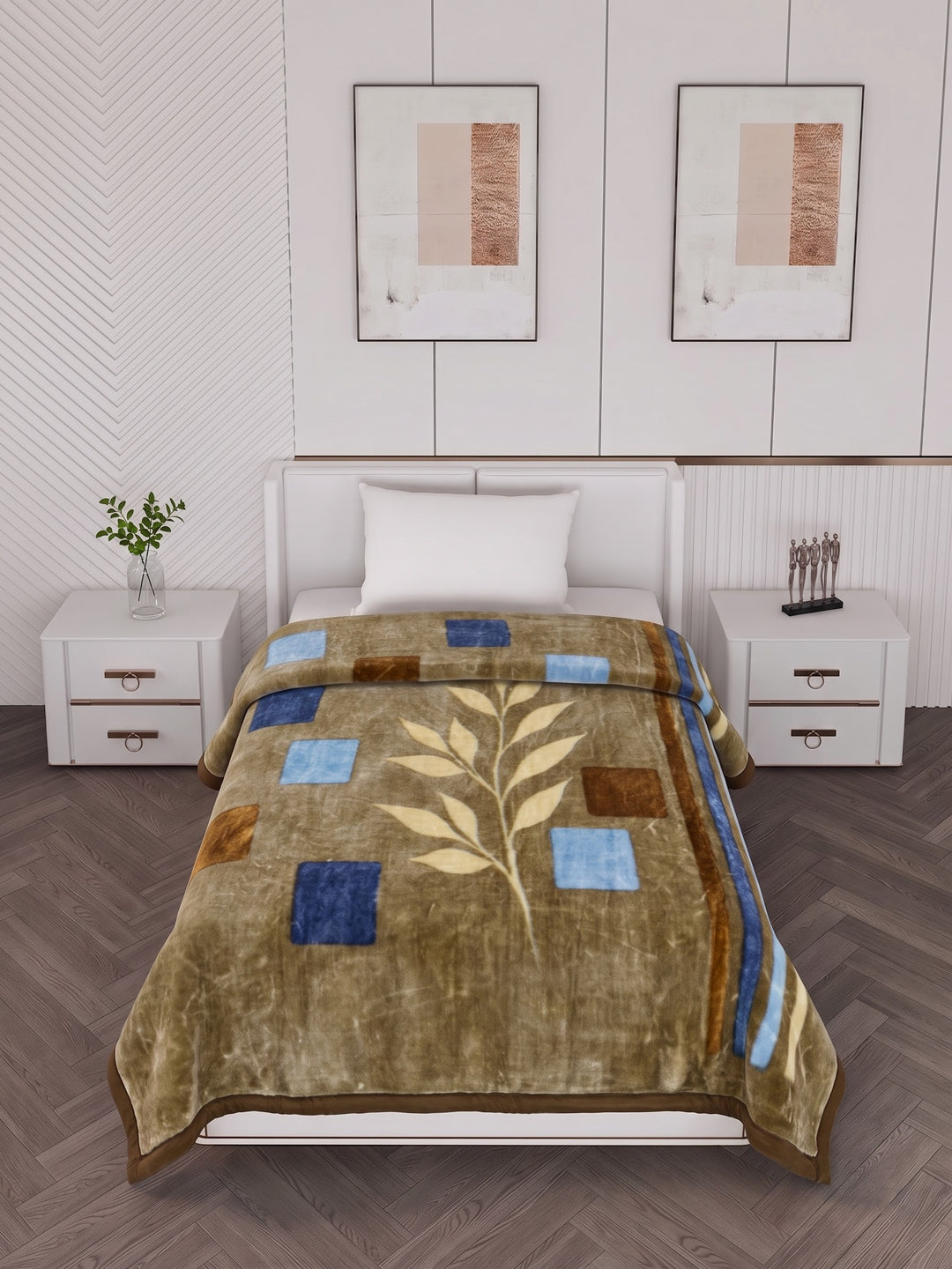 Printed Single Bed 2 Ply 890 GSM Blanket for Winter (Lavish), Weight 3.15 kg