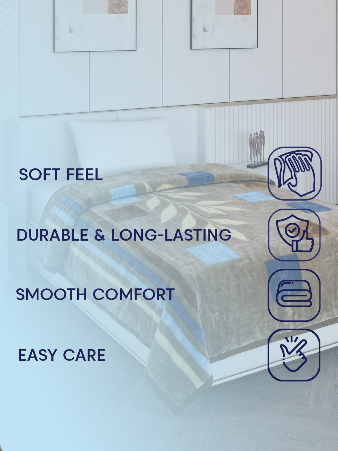Printed Single Bed 2 Ply 890 GSM Blanket for Winter (Lavish), Weight 3.15 kg