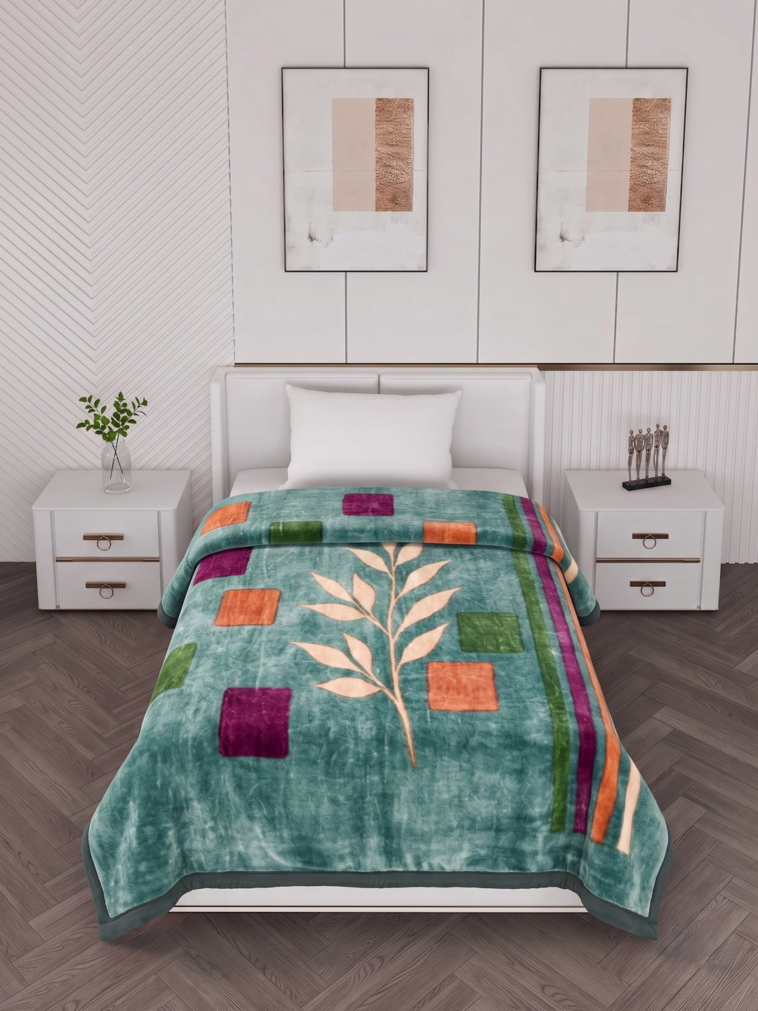 Printed Single Bed 2 Ply 890 GSM Blanket for Winter (Lavish), Weight 3.15 kg