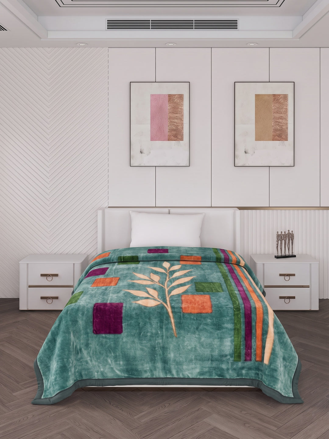 Printed Single Bed 2 Ply 890 GSM Blanket for Winter (Lavish), Weight 3.15 kg