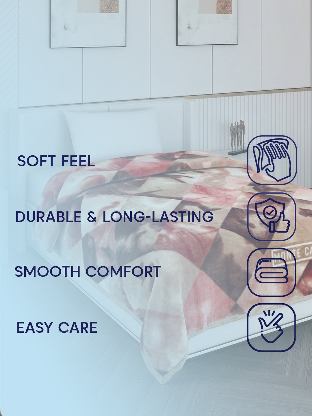 Printed Single Bed 2 Ply 890 GSM Blanket for Winter (Lavish Plus), Weight 3.15 kg