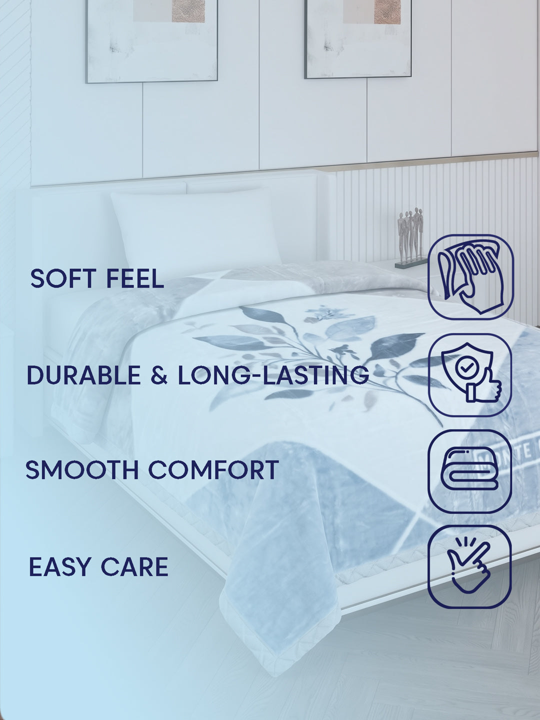 Printed Single Bed 2 Ply 890 GSM Blanket for Winter (Lavish Plus), Weight 3.15 kg