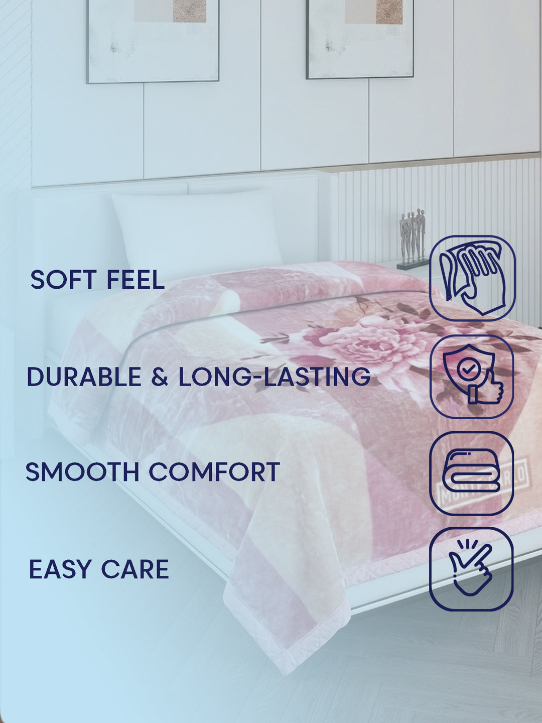 Printed Single Bed 2 Ply 890 GSM Blanket for Winter (Lavish Plus), Weight 3.15 kg