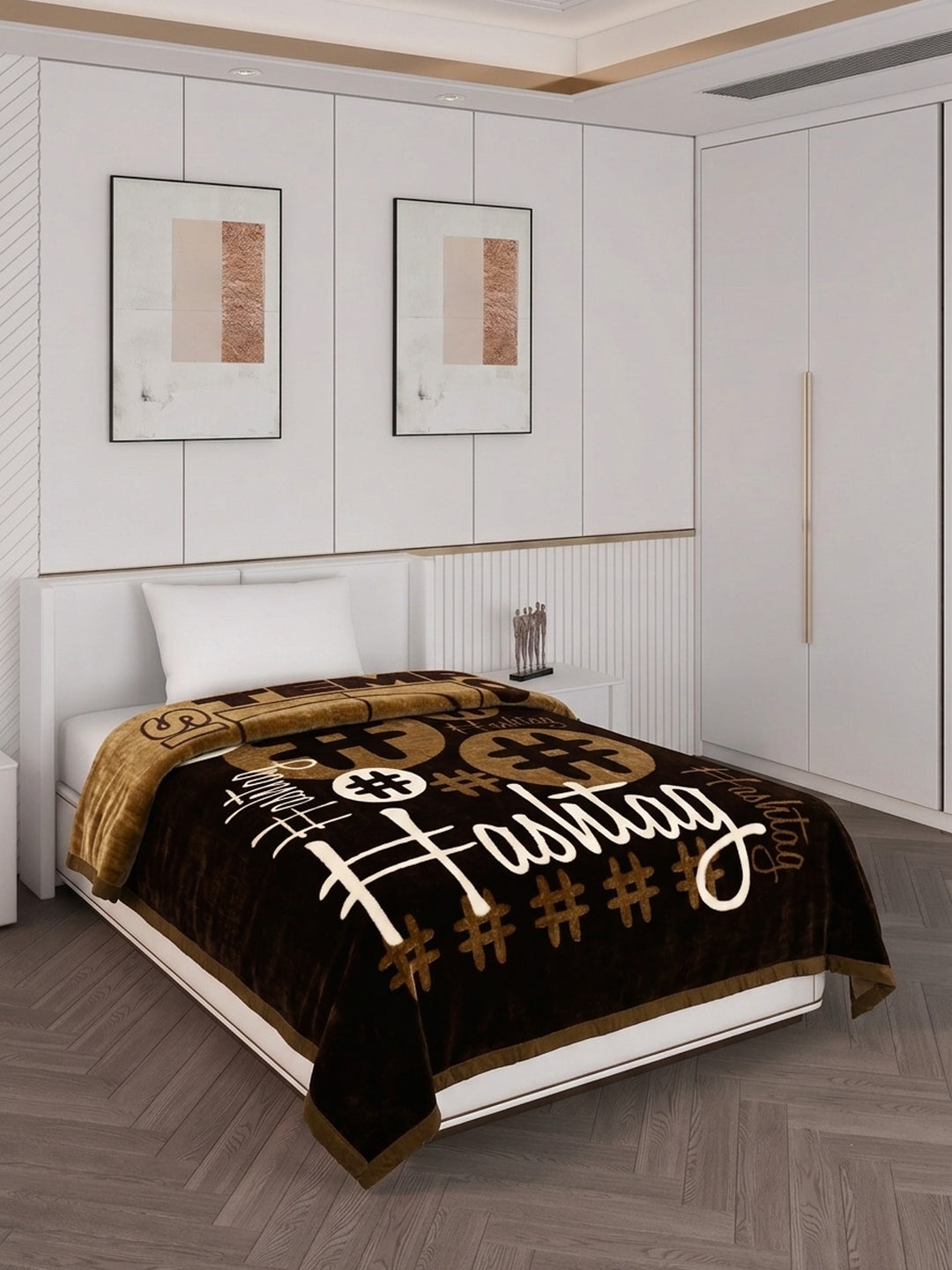 Printed Single Bed 2 Ply 890 GSM Blanket for Winter (Livo), Weight 3.15 kg