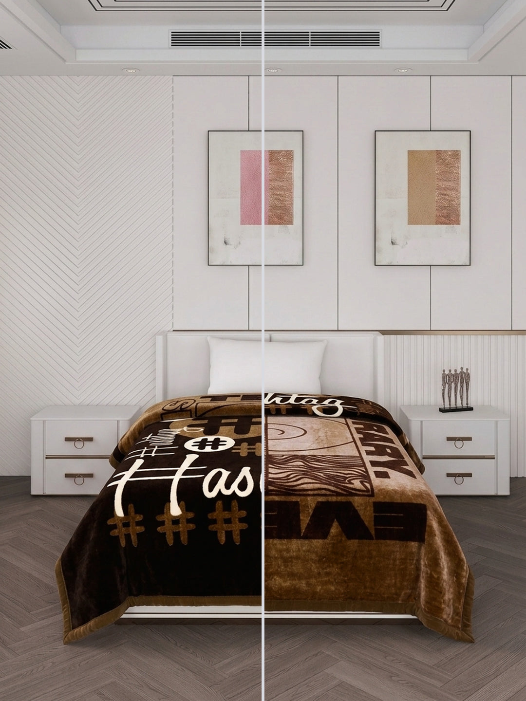 Printed Single Bed 2 Ply 890 GSM Blanket for Winter (Livo), Weight 3.15 kg