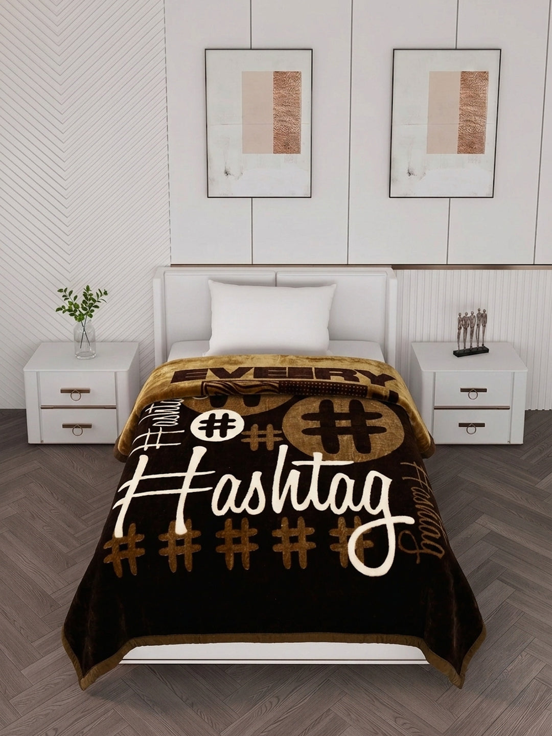Printed Single Bed 2 Ply 890 GSM Blanket for Winter (Livo), Weight 3.15 kg