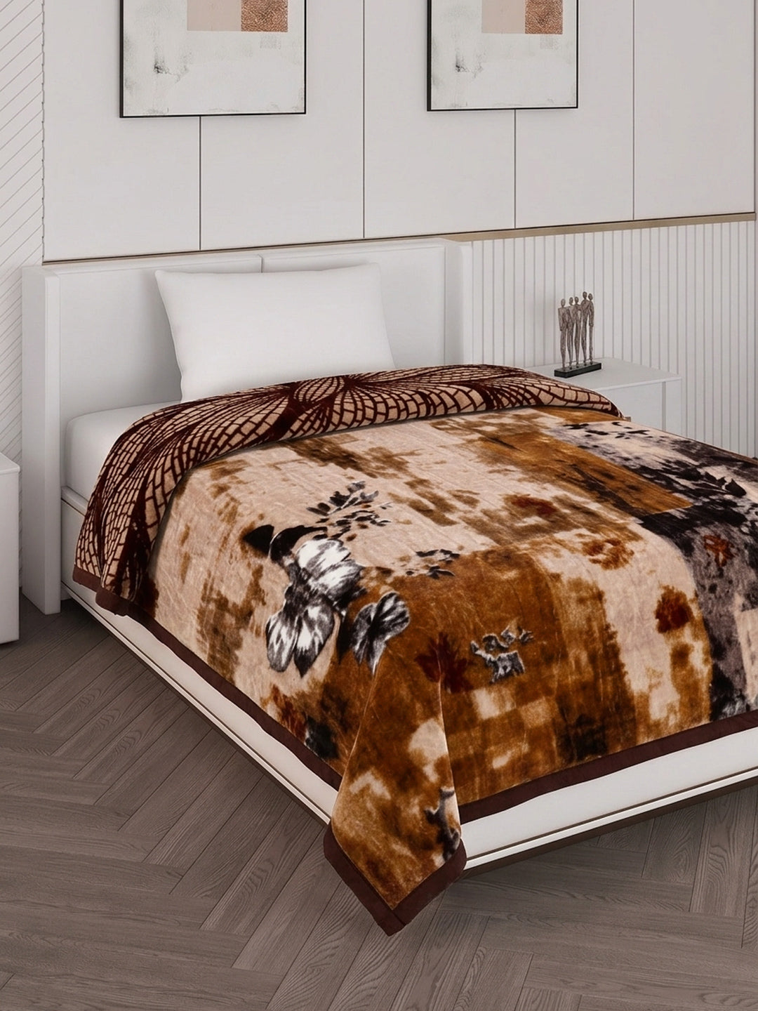 Printed Single Bed 2 Ply 890 GSM Blanket for Winter (Livo), Weight 3.15 kg
