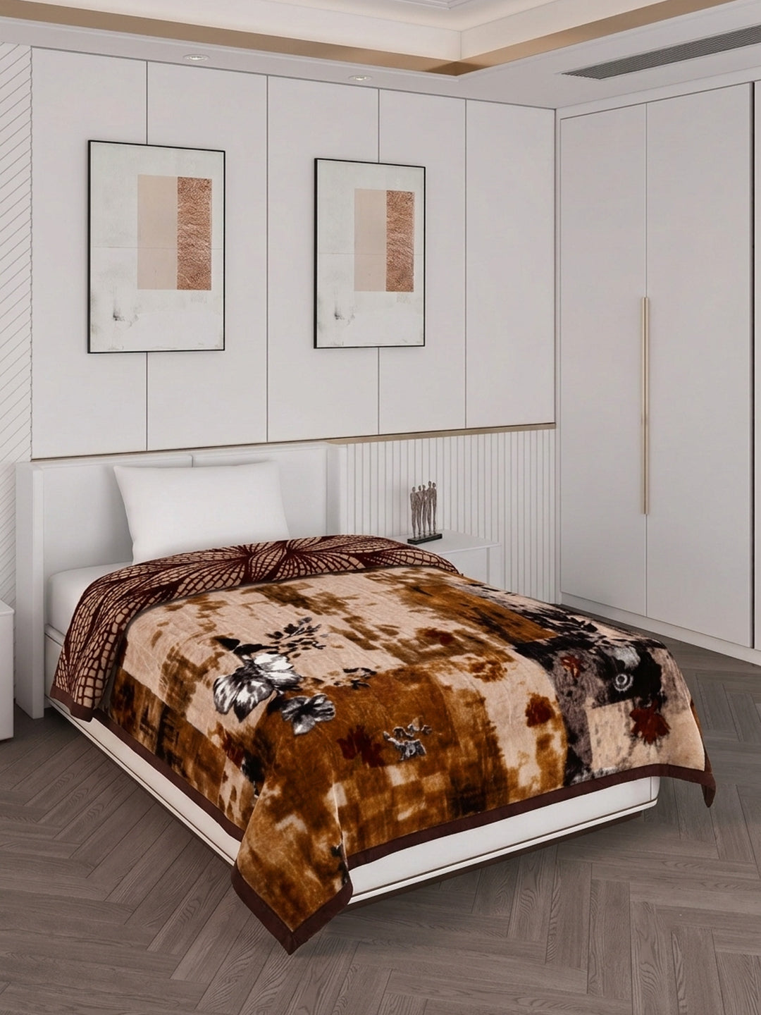 Printed Single Bed 2 Ply 890 GSM Blanket for Winter (Livo), Weight 3.15 kg