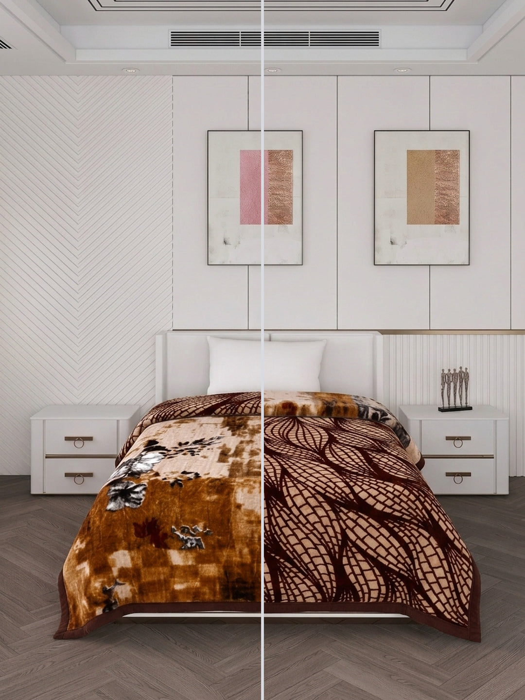 Printed Single Bed 2 Ply 890 GSM Blanket for Winter (Livo), Weight 3.15 kg