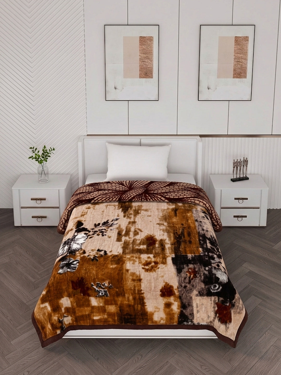 Printed Single Bed 2 Ply 890 GSM Blanket for Winter (Livo), Weight 3.15 kg