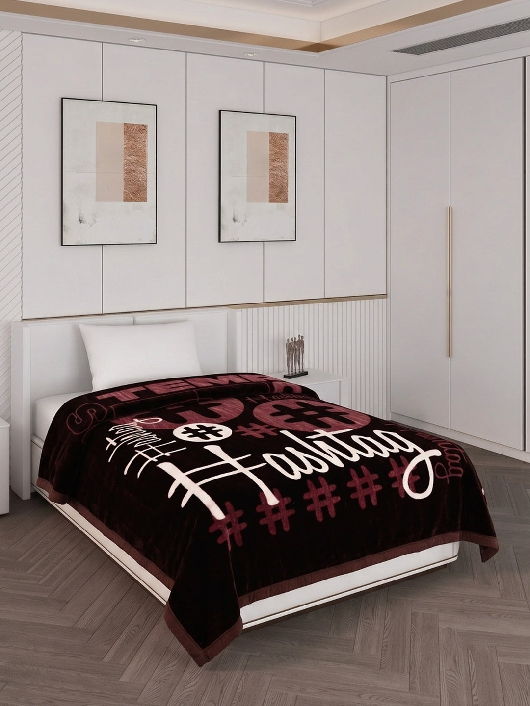 Printed Single Bed 2 Ply 890 GSM Blanket for Winter (Livo), Weight 3.15 kg
