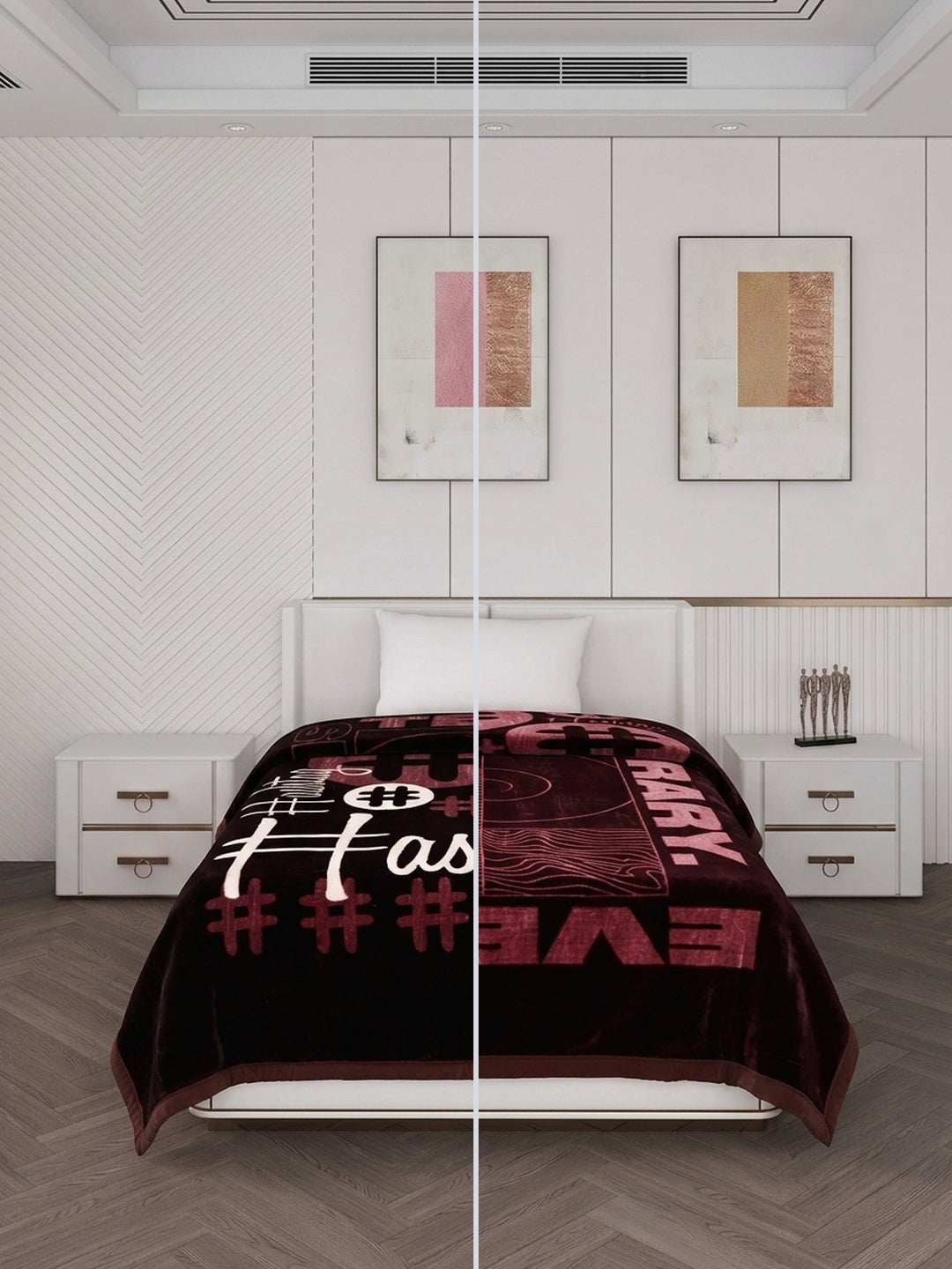 Printed Single Bed 2 Ply 890 GSM Blanket for Winter (Livo), Weight 3.15 kg