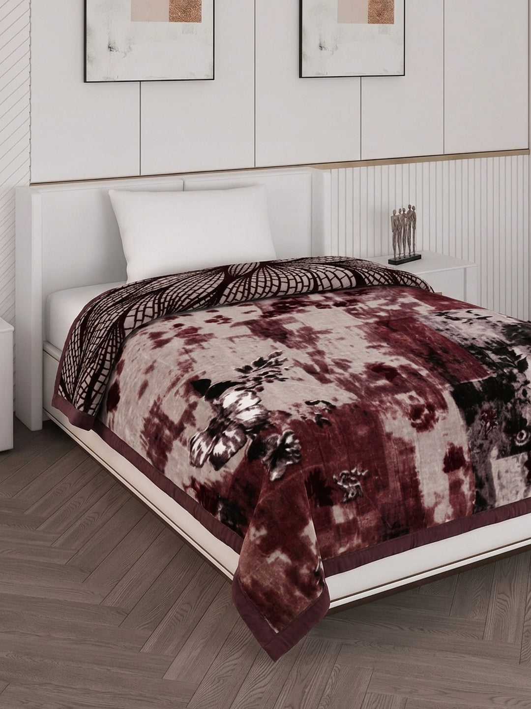 Printed Single Bed 2 Ply 890 GSM Blanket for Winter (Livo), Weight 3.15 kg
