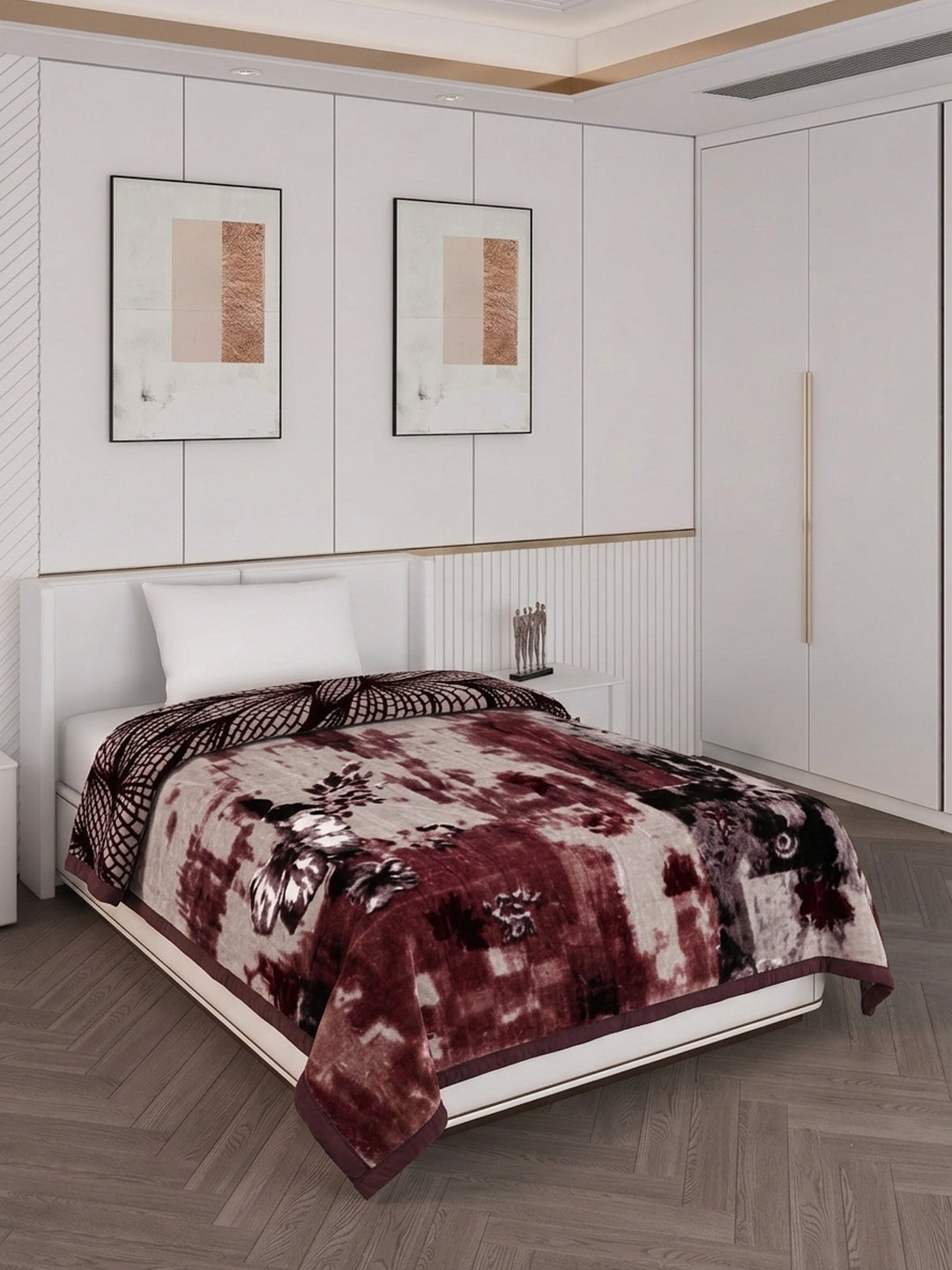 Printed Single Bed 2 Ply 890 GSM Blanket for Winter (Livo), Weight 3.15 kg