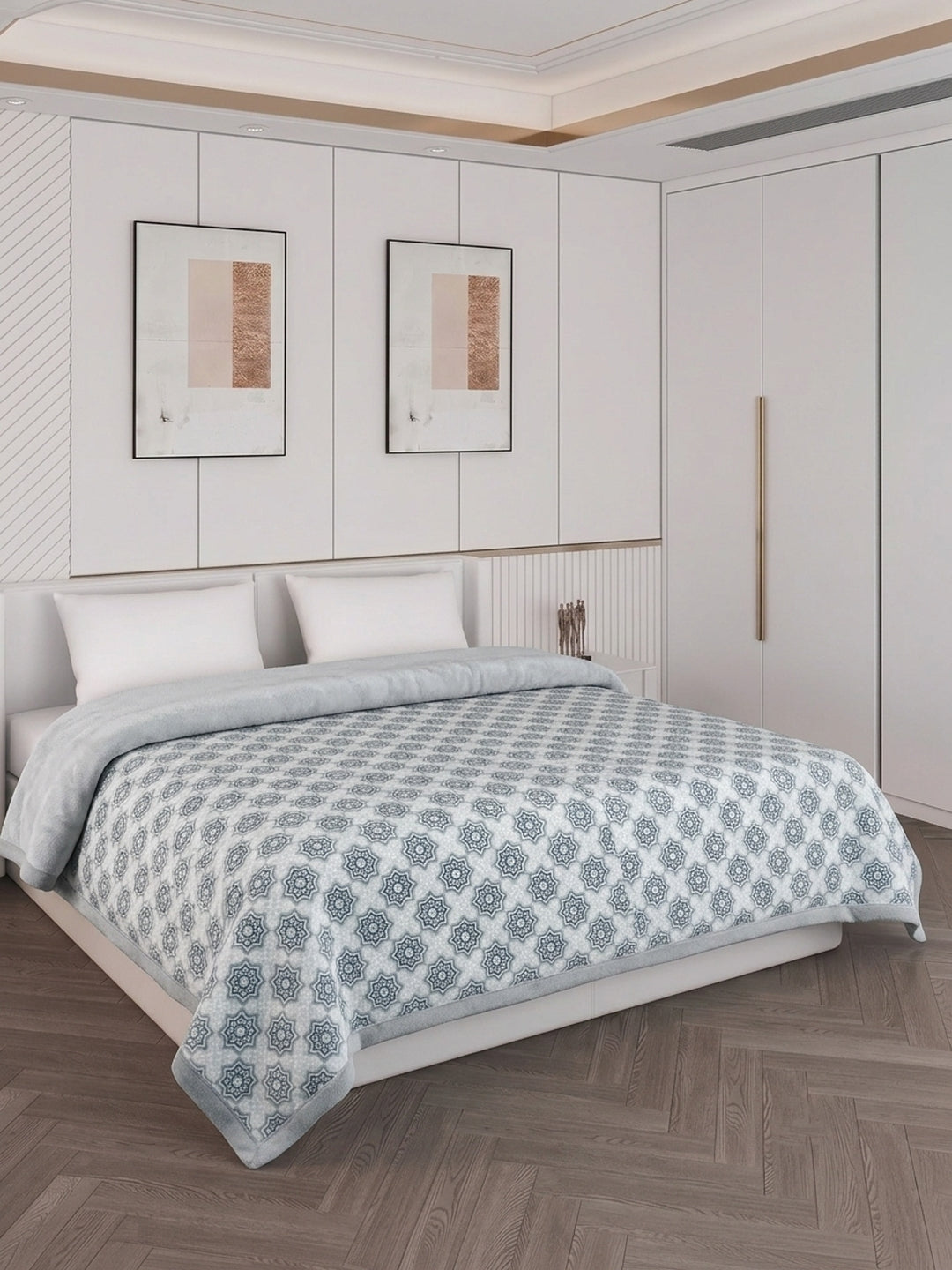 Printed Double Bed 2 Ply 470 GSM Blanket for Winter (Monaco), Weight 2.5 kg