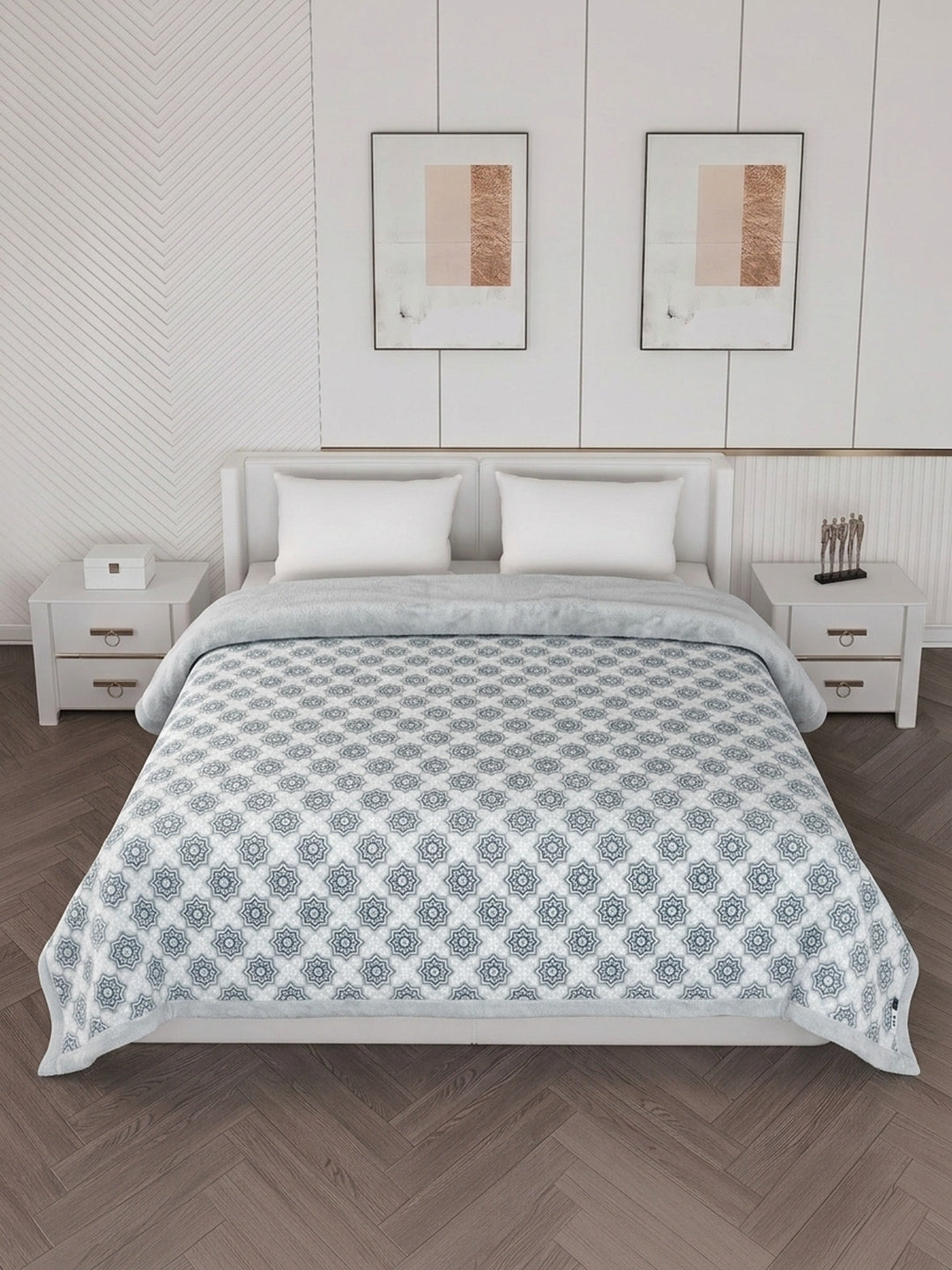 Printed Double Bed 2 Ply 470 GSM Blanket for Winter (Monaco), Weight 2.5 kg