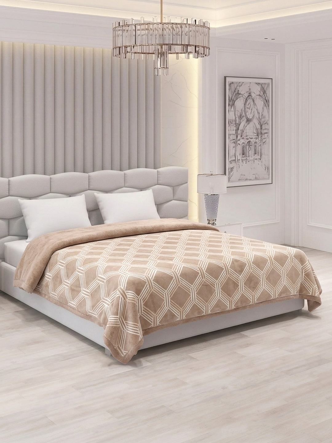 Printed Double Bed 2 Ply 470 GSM Blanket for Winter (Monaco), Weight 2.5 kg