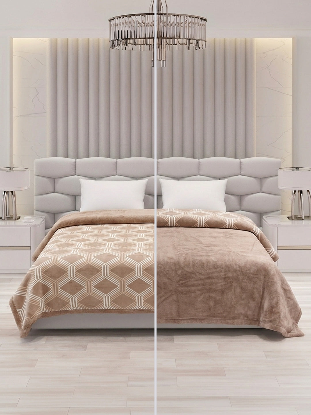 Printed Double Bed 2 Ply 470 GSM Blanket for Winter (Monaco), Weight 2.5 kg