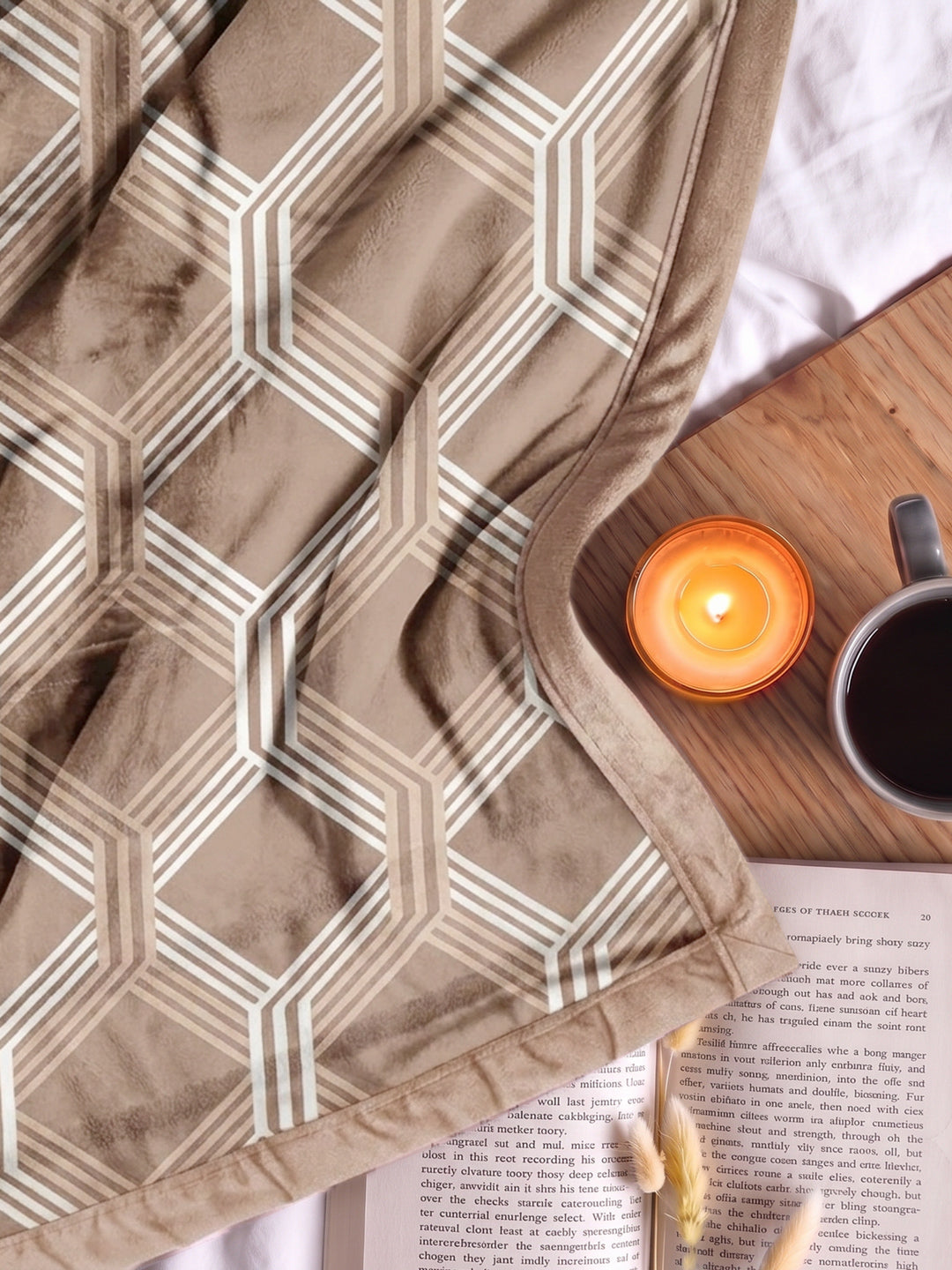 Printed Double Bed 2 Ply 470 GSM Blanket for Winter (Monaco), Weight 2.5 kg