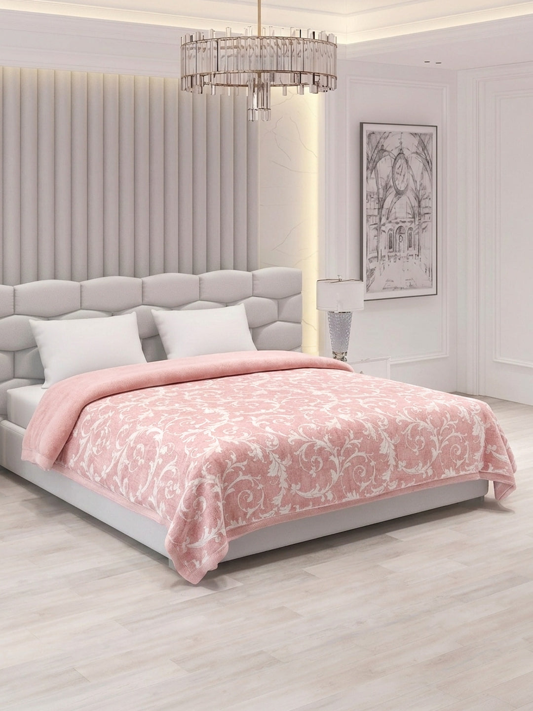 Printed Double Bed 2 Ply 470 GSM Blanket for Winter (Monaco), Weight 2.5 kg