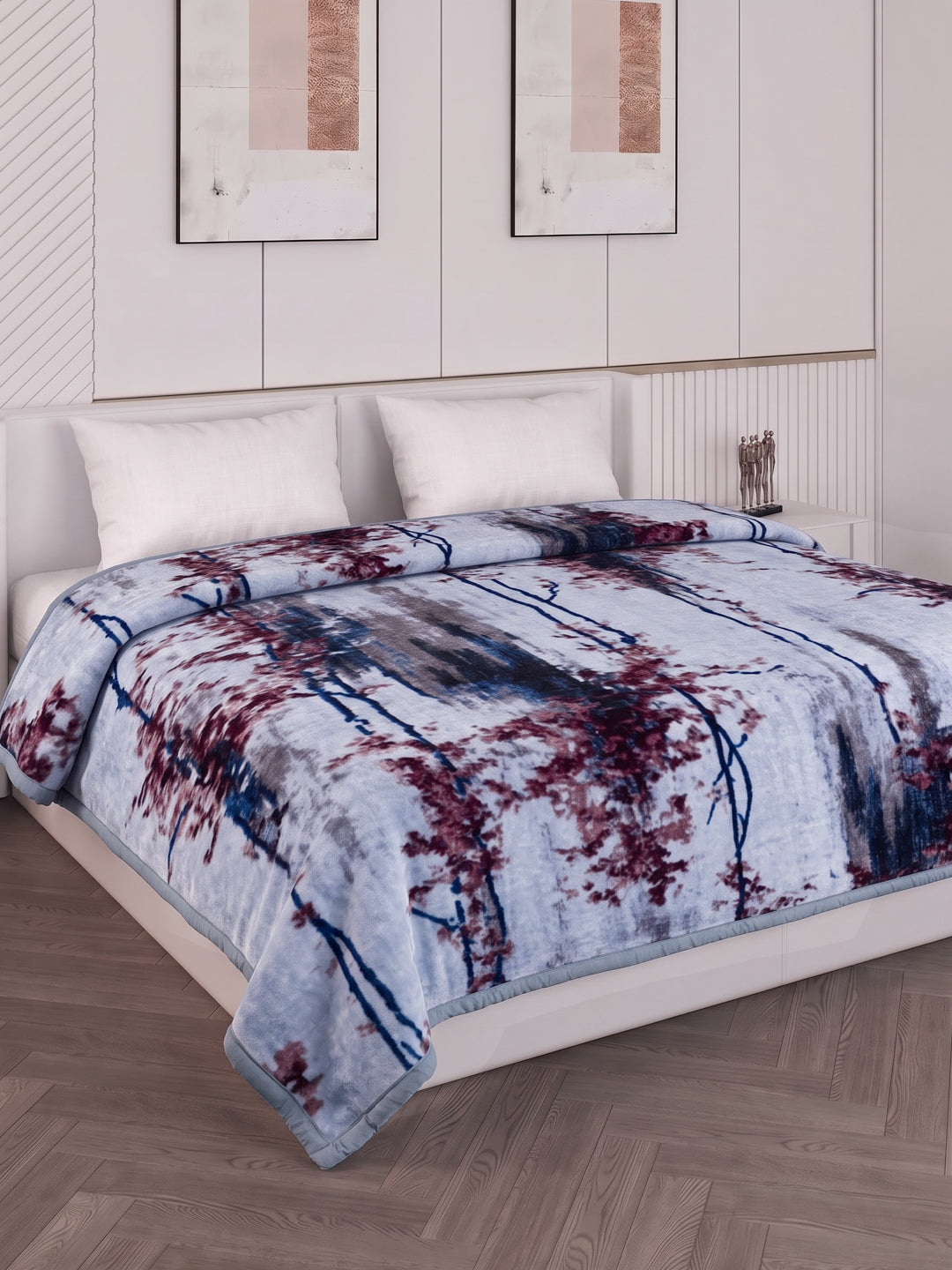 Printed Double Bed 2 Ply 870 GSM Blanket for Winter (Moon Valley), Weight 4.6 kg