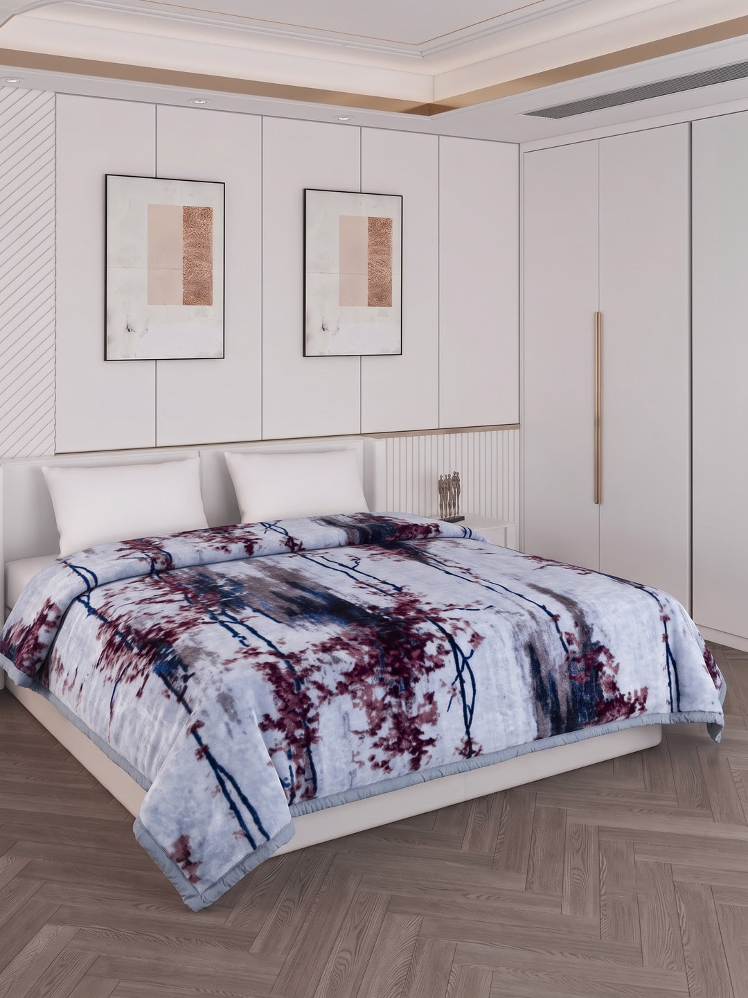 Printed Double Bed 2 Ply 870 GSM Blanket for Winter (Moon Valley), Weight 4.6 kg