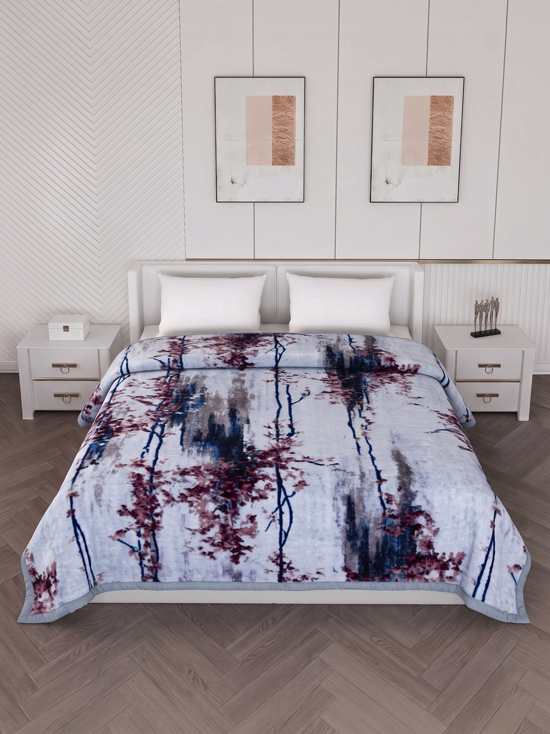 Printed Double Bed 2 Ply 870 GSM Blanket for Winter (Moon Valley), Weight 4.6 kg