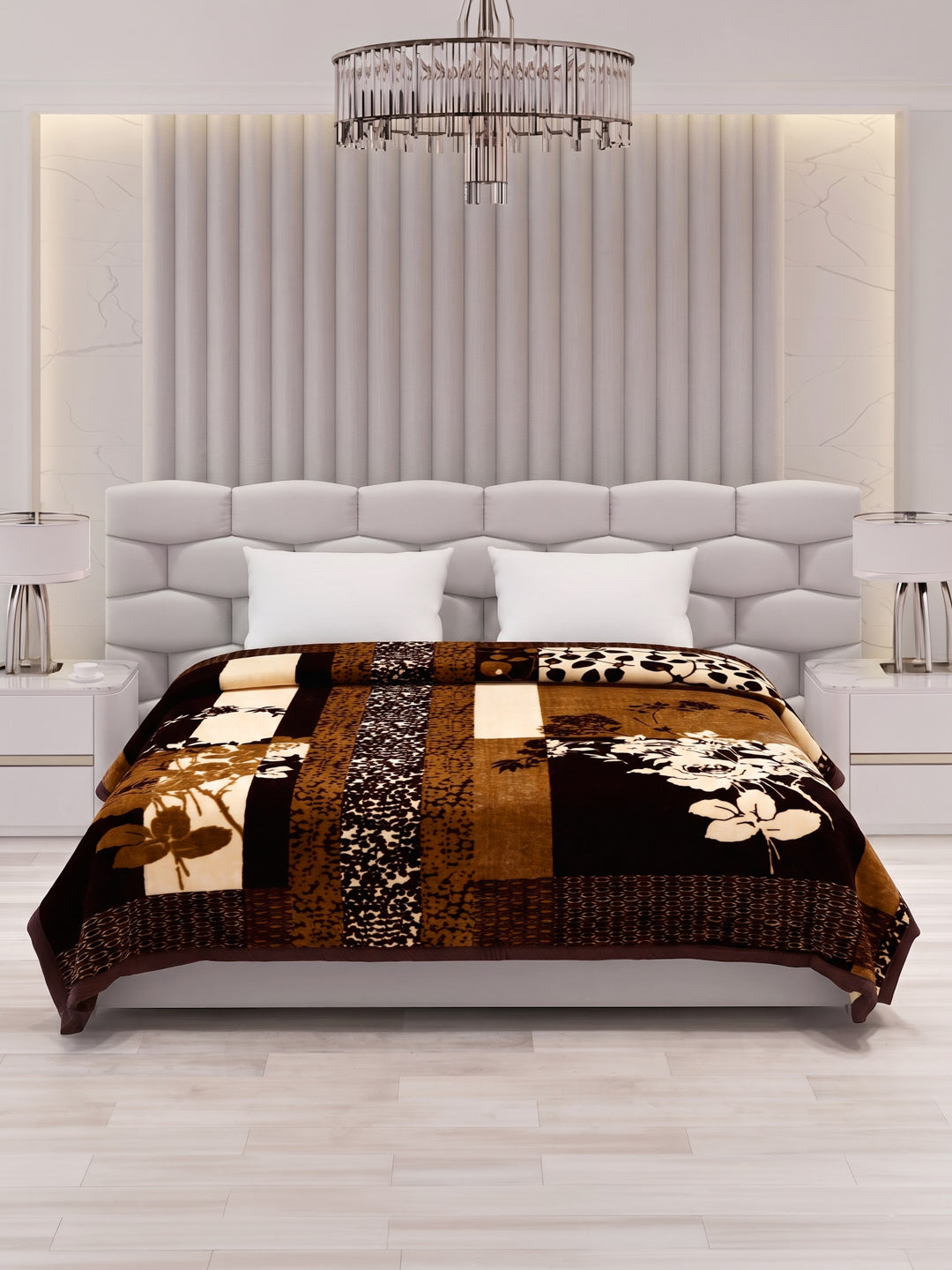 Printed Double Bed 2 Ply 870 GSM Blanket for Winter (Moon Valley), Weight 4.6 kg