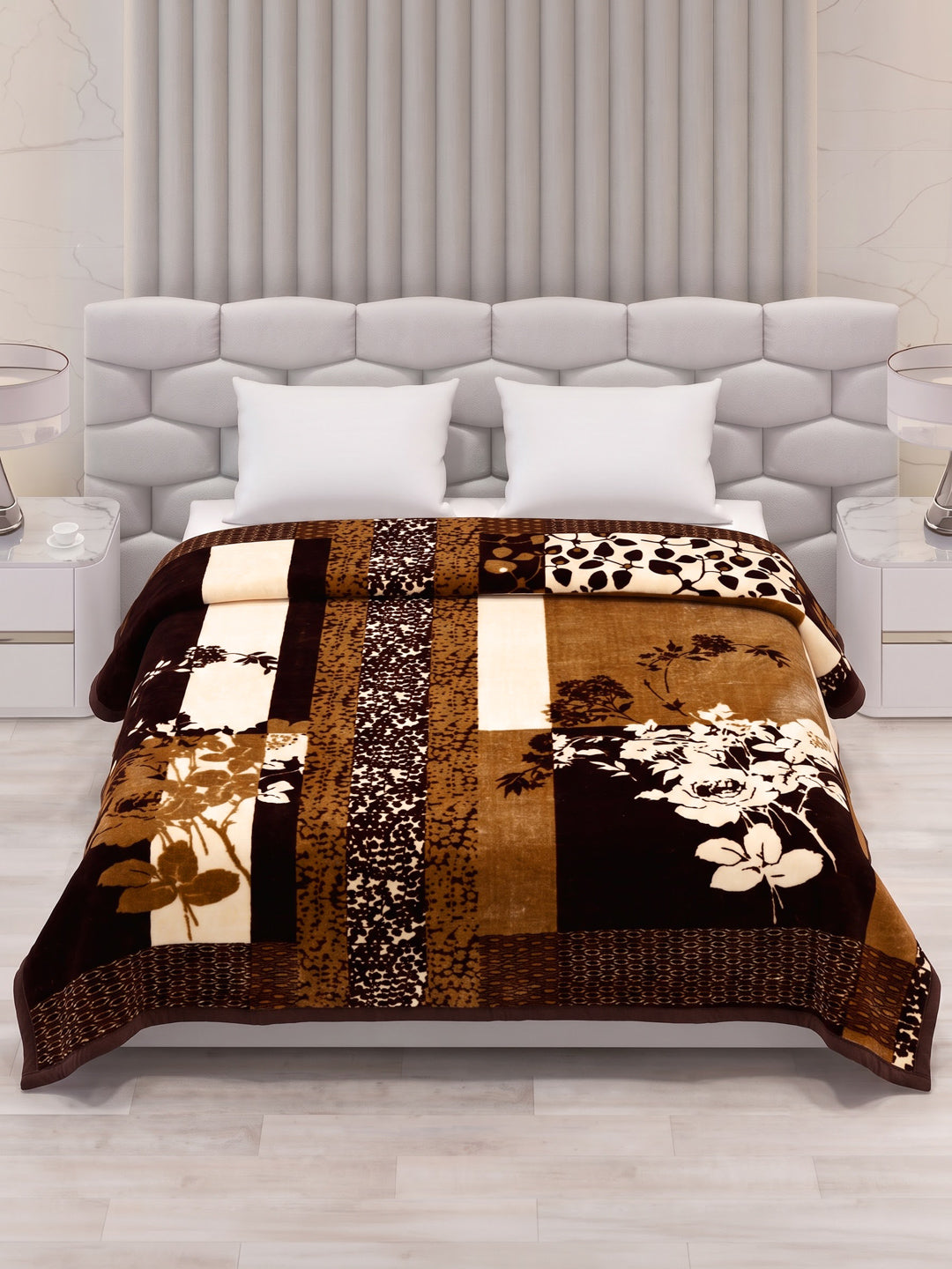 Printed Double Bed 2 Ply 870 GSM Blanket for Winter (Moon Valley), Weight 4.6 kg