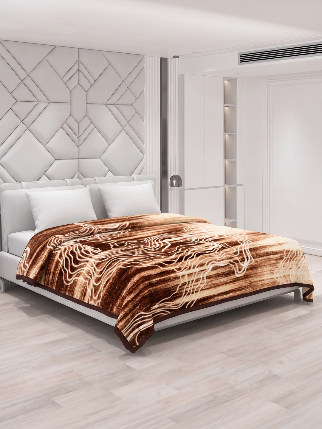 Printed Double Bed 2 Ply 870 GSM Blanket for Winter (Moon Valley), Weight 4.6 kg