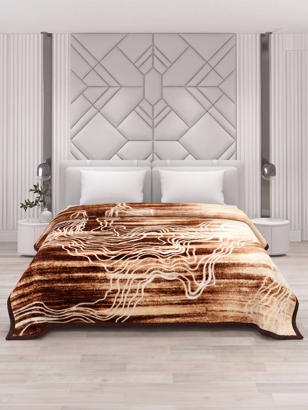 Printed Double Bed 2 Ply 870 GSM Blanket for Winter (Moon Valley), Weight 4.6 kg