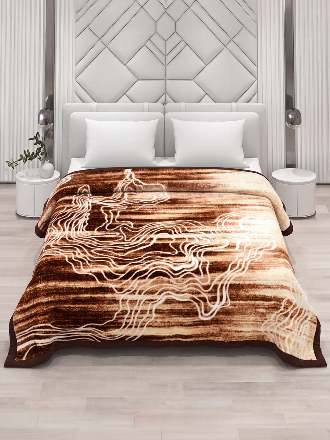 Printed Double Bed 2 Ply 870 GSM Blanket for Winter (Moon Valley), Weight 4.6 kg