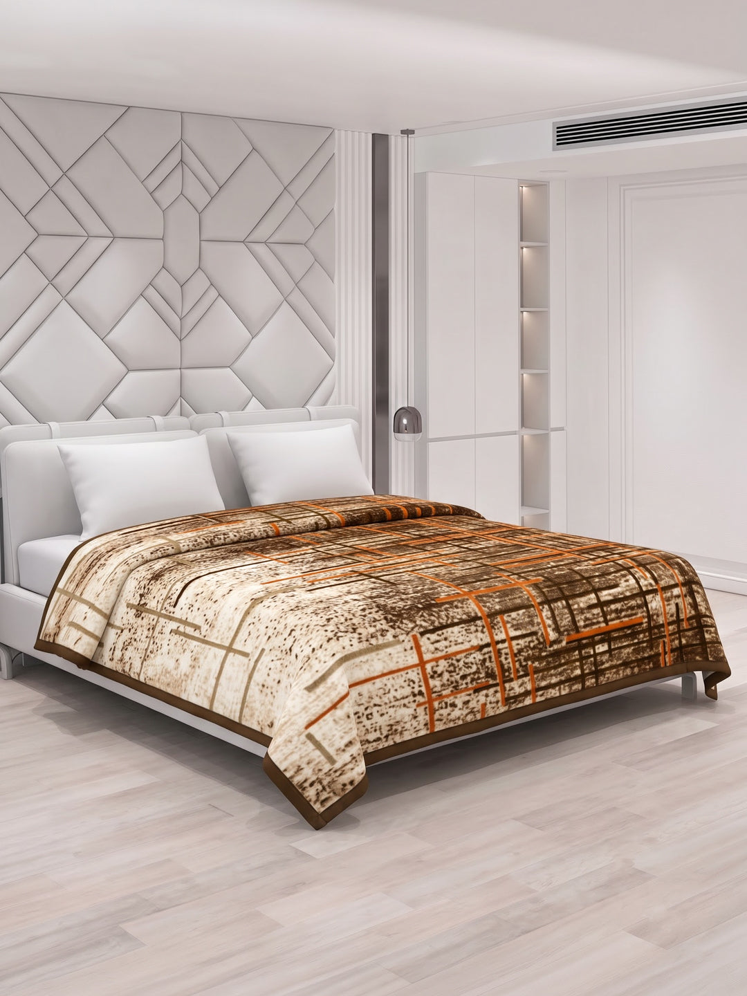 Printed Double Bed 2 Ply 870 GSM Blanket for Winter (Moon Valley), Weight 4.6 kg