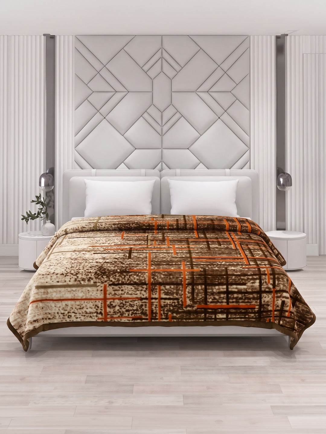 Printed Double Bed 2 Ply 870 GSM Blanket for Winter (Moon Valley), Weight 4.6 kg