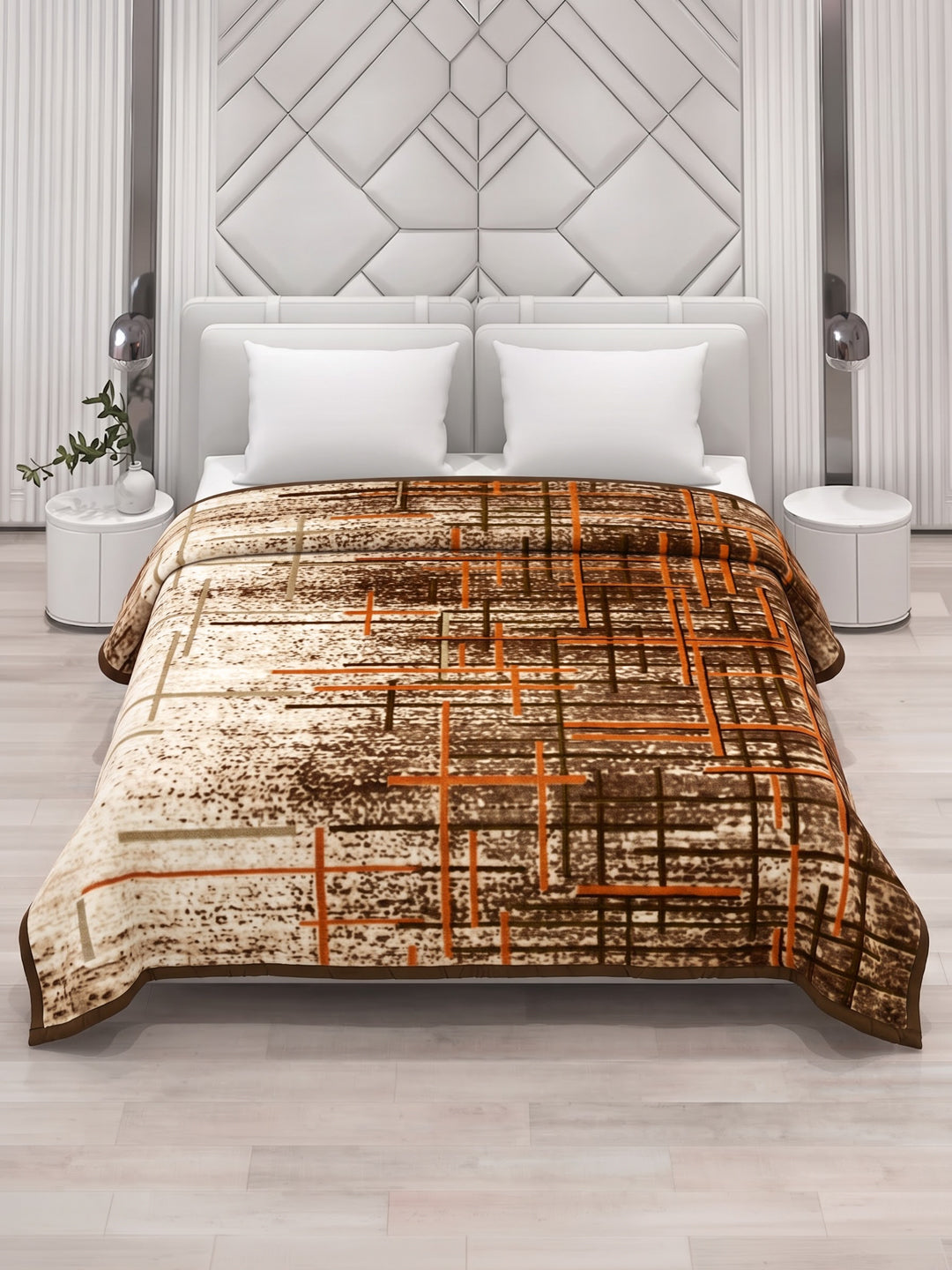 Printed Double Bed 2 Ply 870 GSM Blanket for Winter (Moon Valley), Weight 4.6 kg