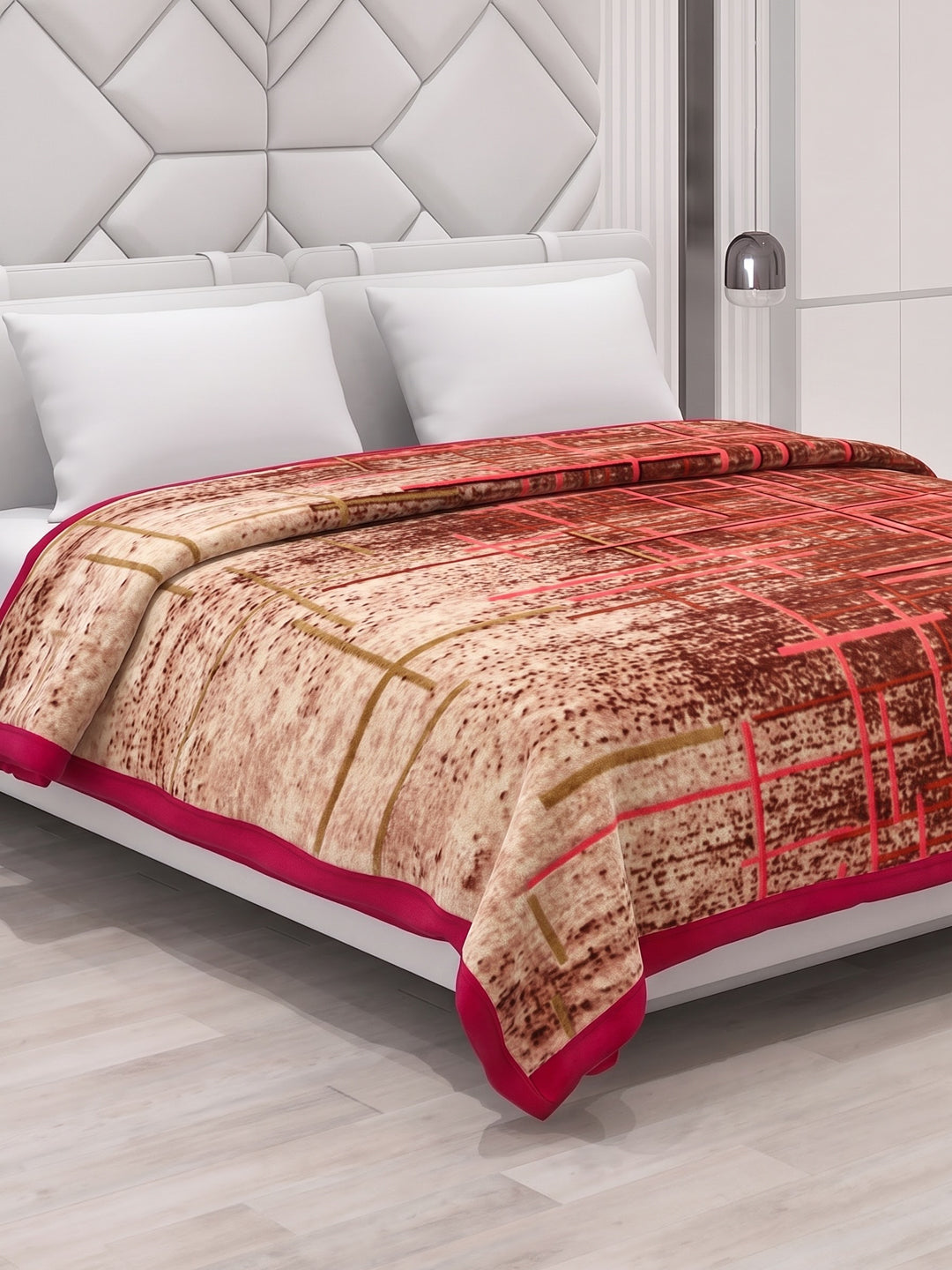Printed Double Bed 2 Ply 870 GSM Blanket for Winter (Moon Valley), Weight 4.6 kg
