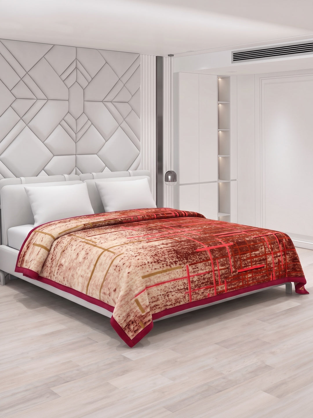 Printed Double Bed 2 Ply 870 GSM Blanket for Winter (Moon Valley), Weight 4.6 kg