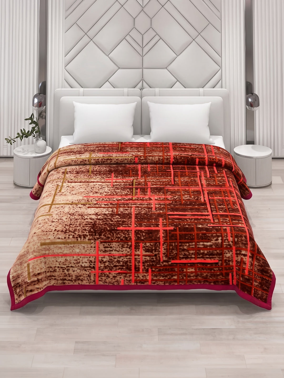 Printed Double Bed 2 Ply 870 GSM Blanket for Winter (Moon Valley), Weight 4.6 kg