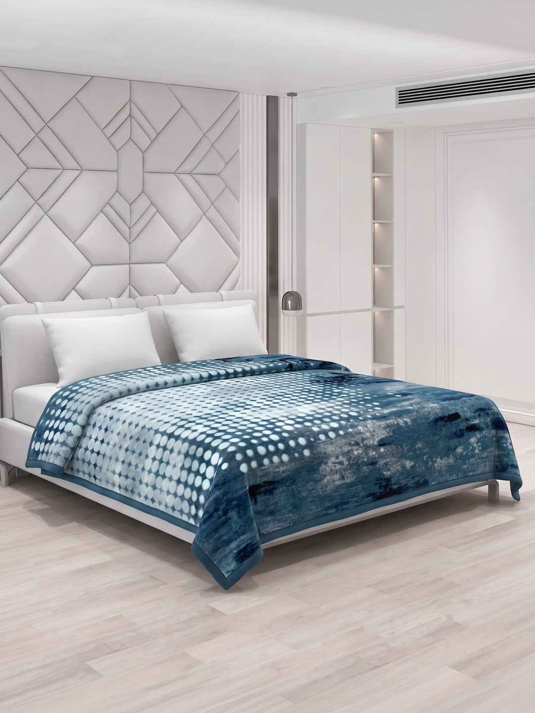 Printed Double Bed 2 Ply 870 GSM Blanket for Winter (Moon Valley), Weight 4.6 kg