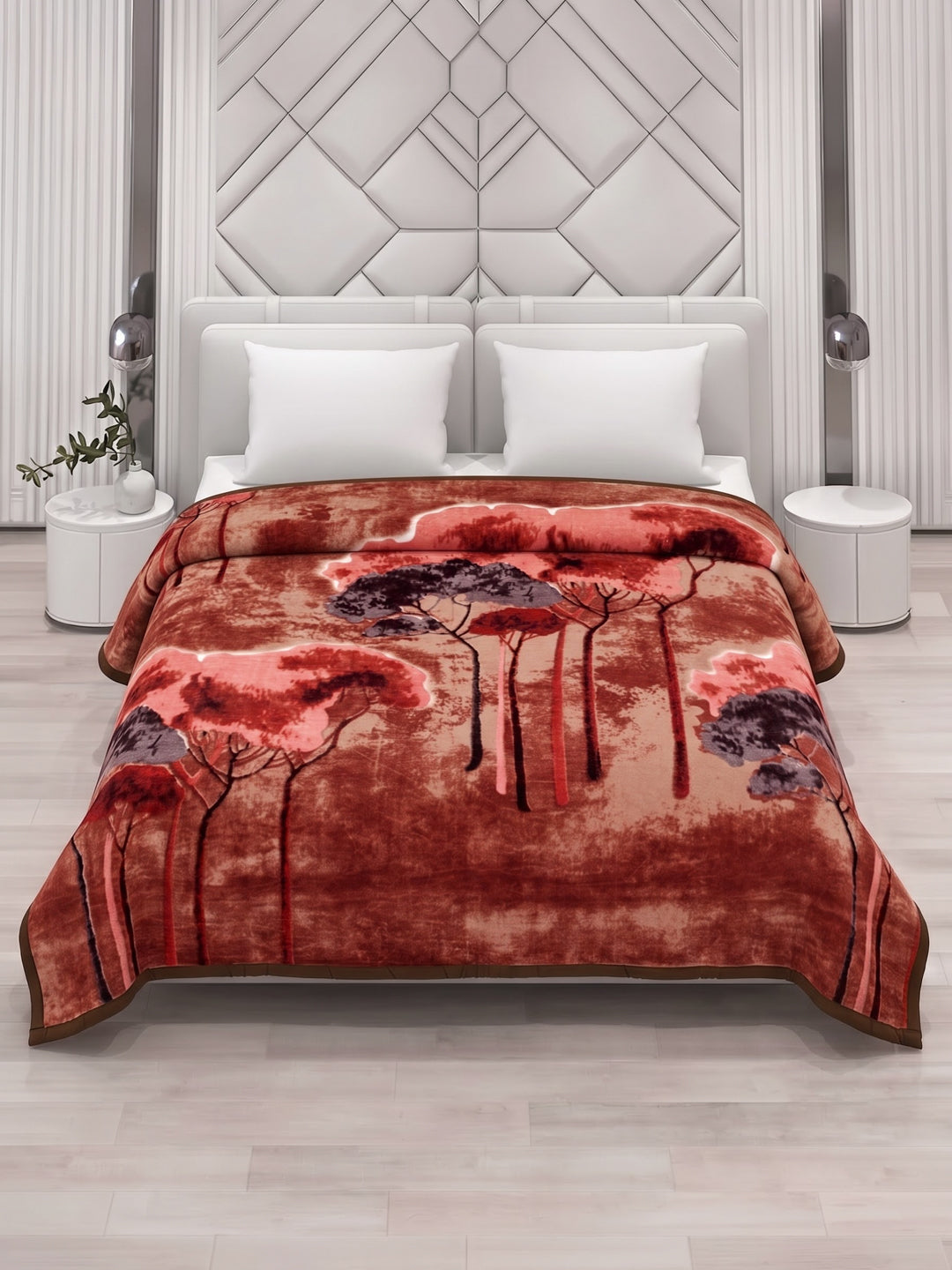 Printed Double Bed 2 Ply 870 GSM Blanket for Winter (Moon Valley), Weight 4.6 kg
