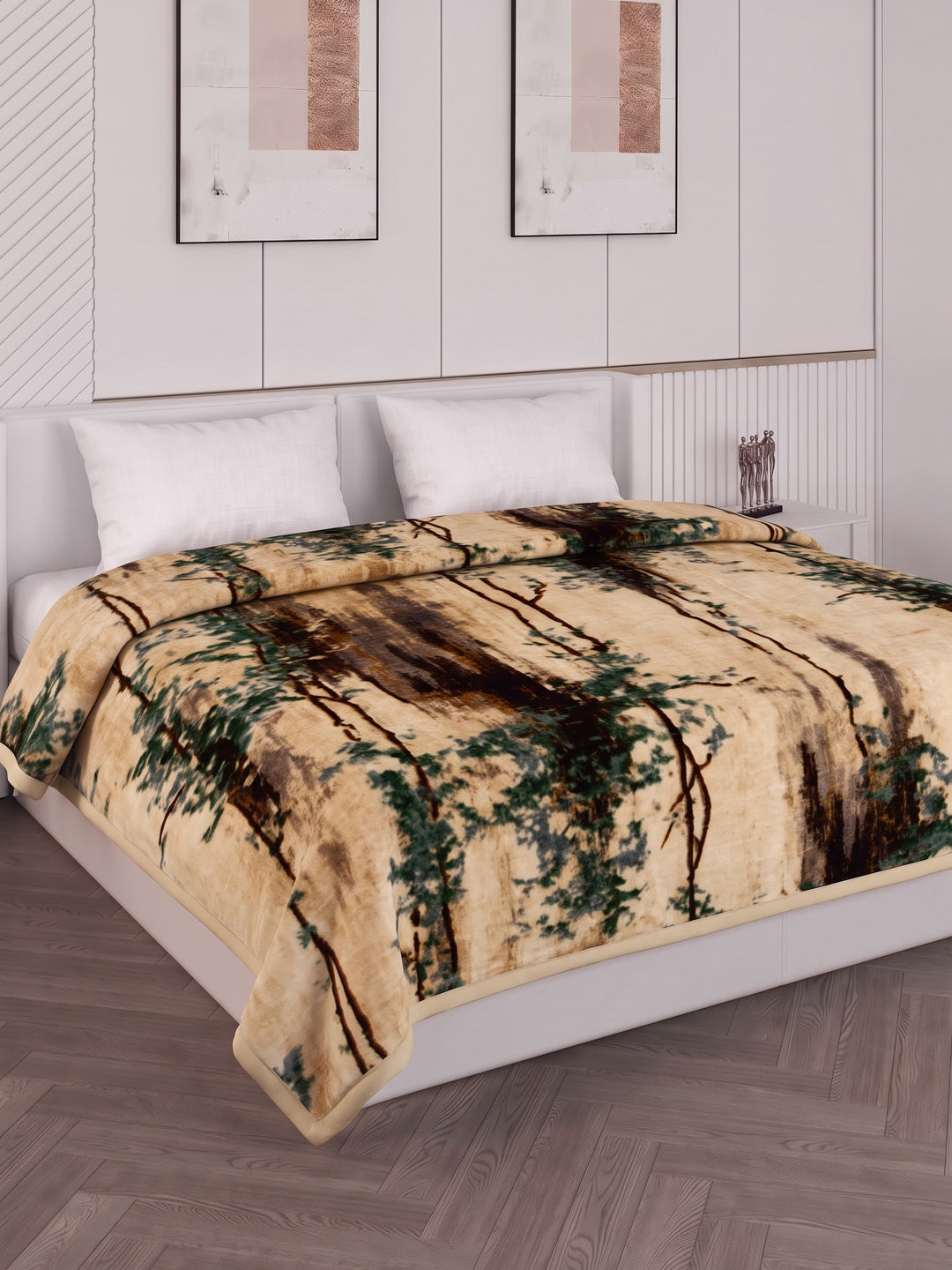 Printed Double Bed 2 Ply 870 GSM Blanket for Winter (Moon Valley), Weight 4.6 kg